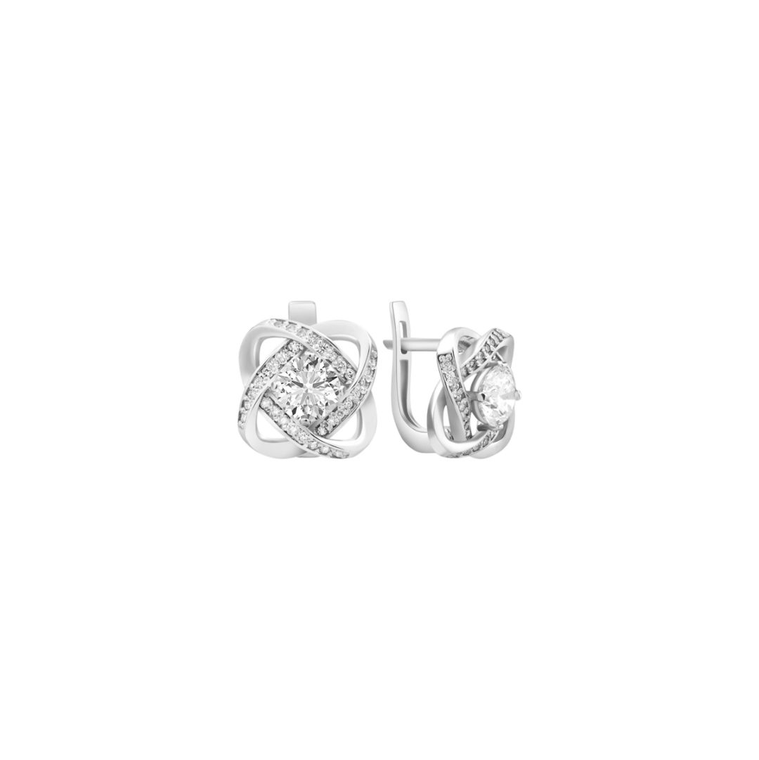 sterling silver earrings with cubic zirconia