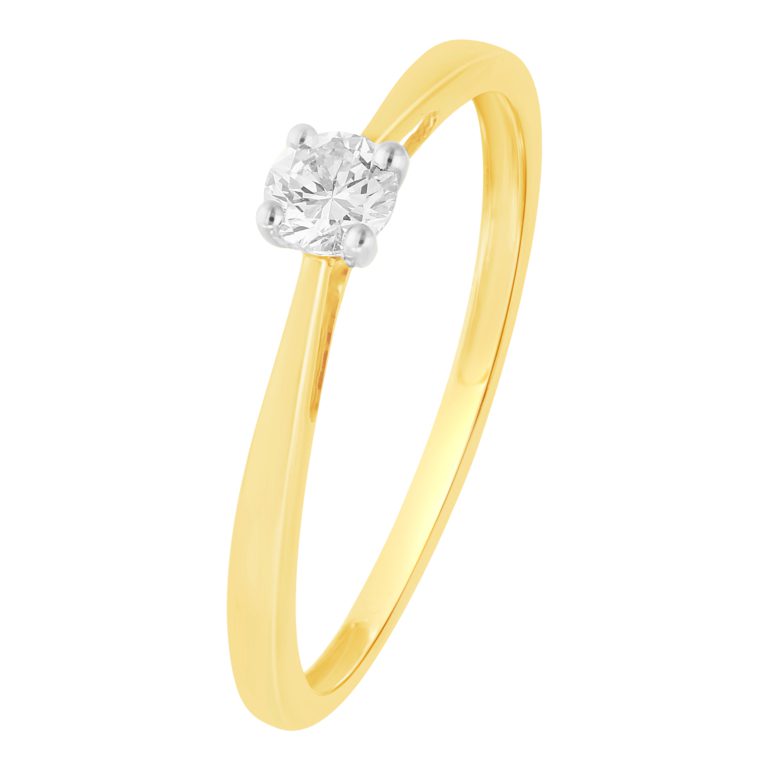 geltono aukso žiedas su deimantu