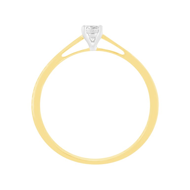 geltono aukso žiedas su deimantu