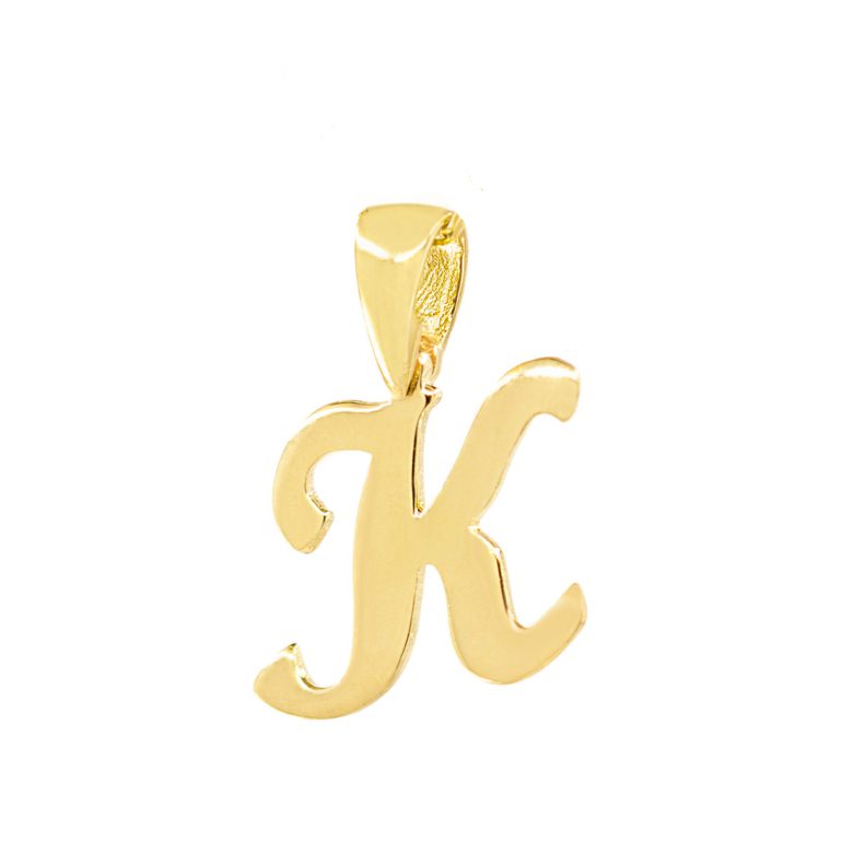 Geltono aukso pakabukas inicialas K