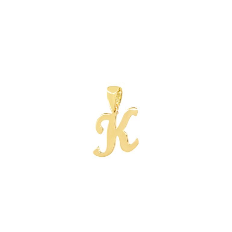 14ct yellow gold pendant initial K