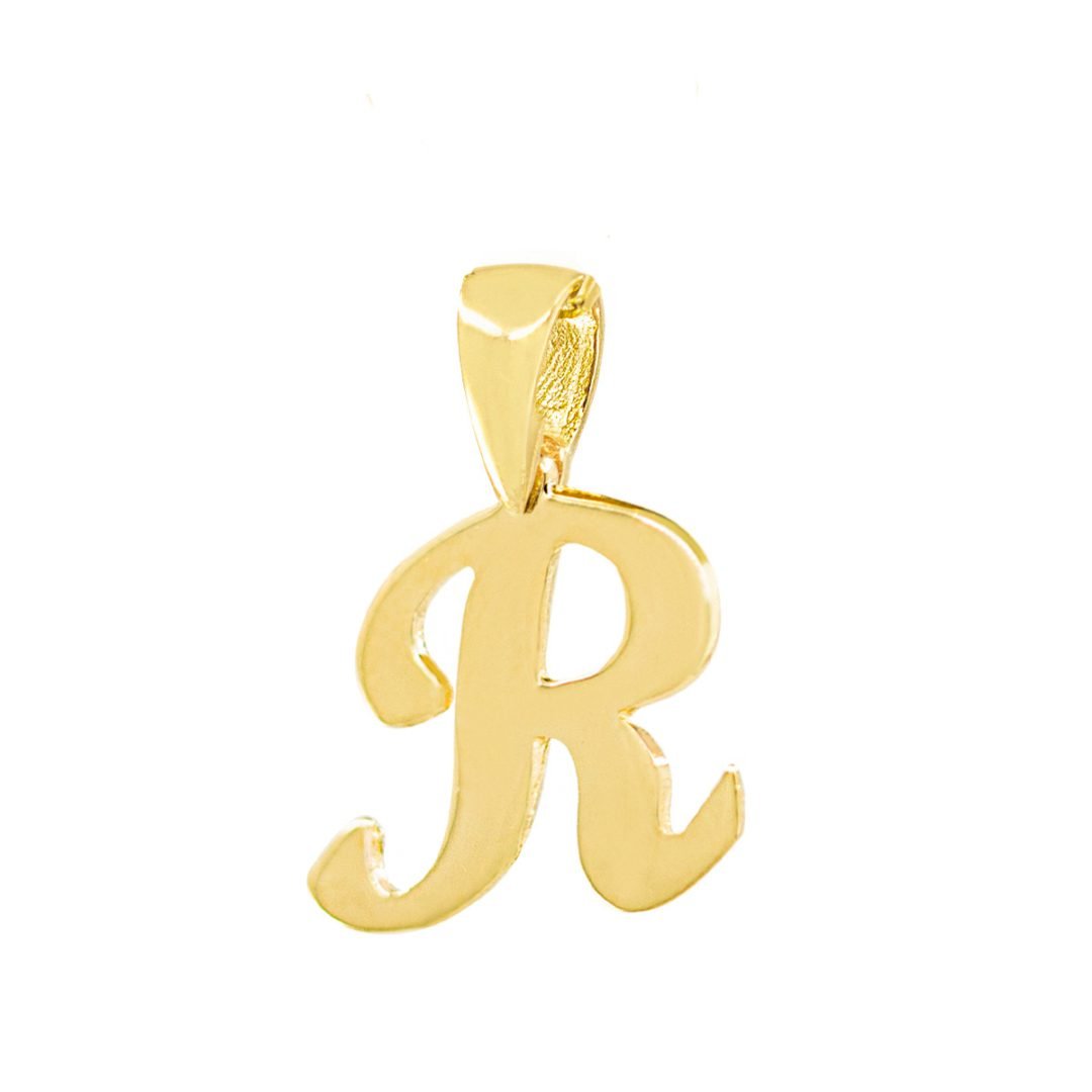 Geltono aukso pakabukas inicialas R