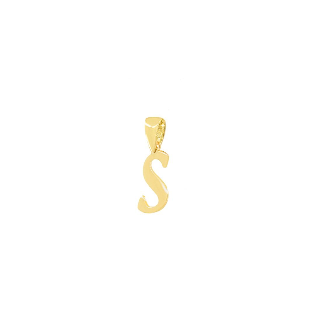 14ct yellow gold pendant initial S