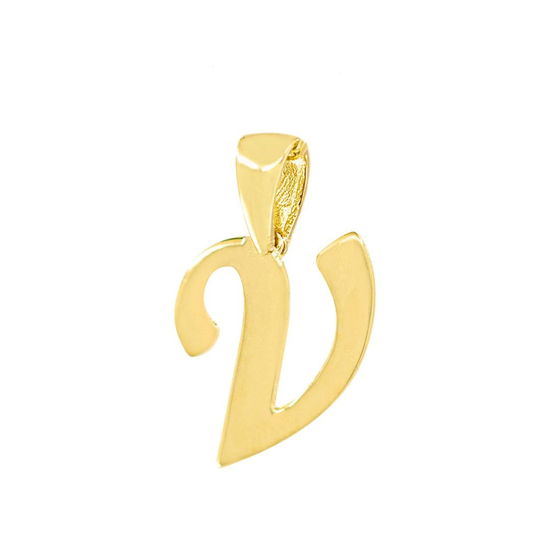Geltono aukso pakabukas inicialas V