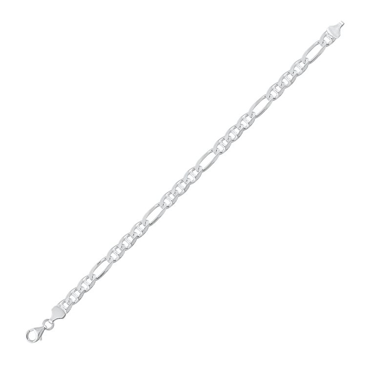 sterling silver figaro chain bracelet