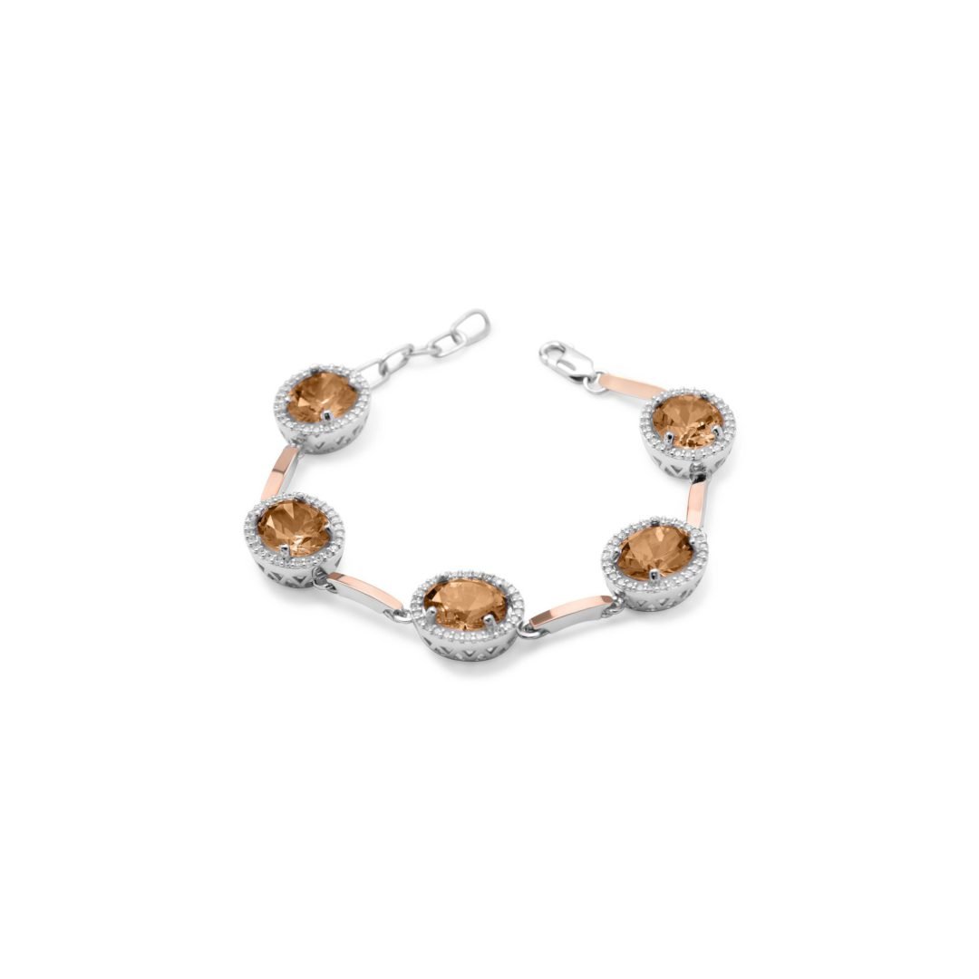 gold plated sterling silver bracelet with zultanite and cubic zirconia