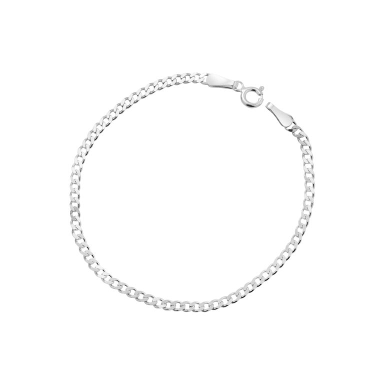 sidabrinė klasikinė apyrankė curb