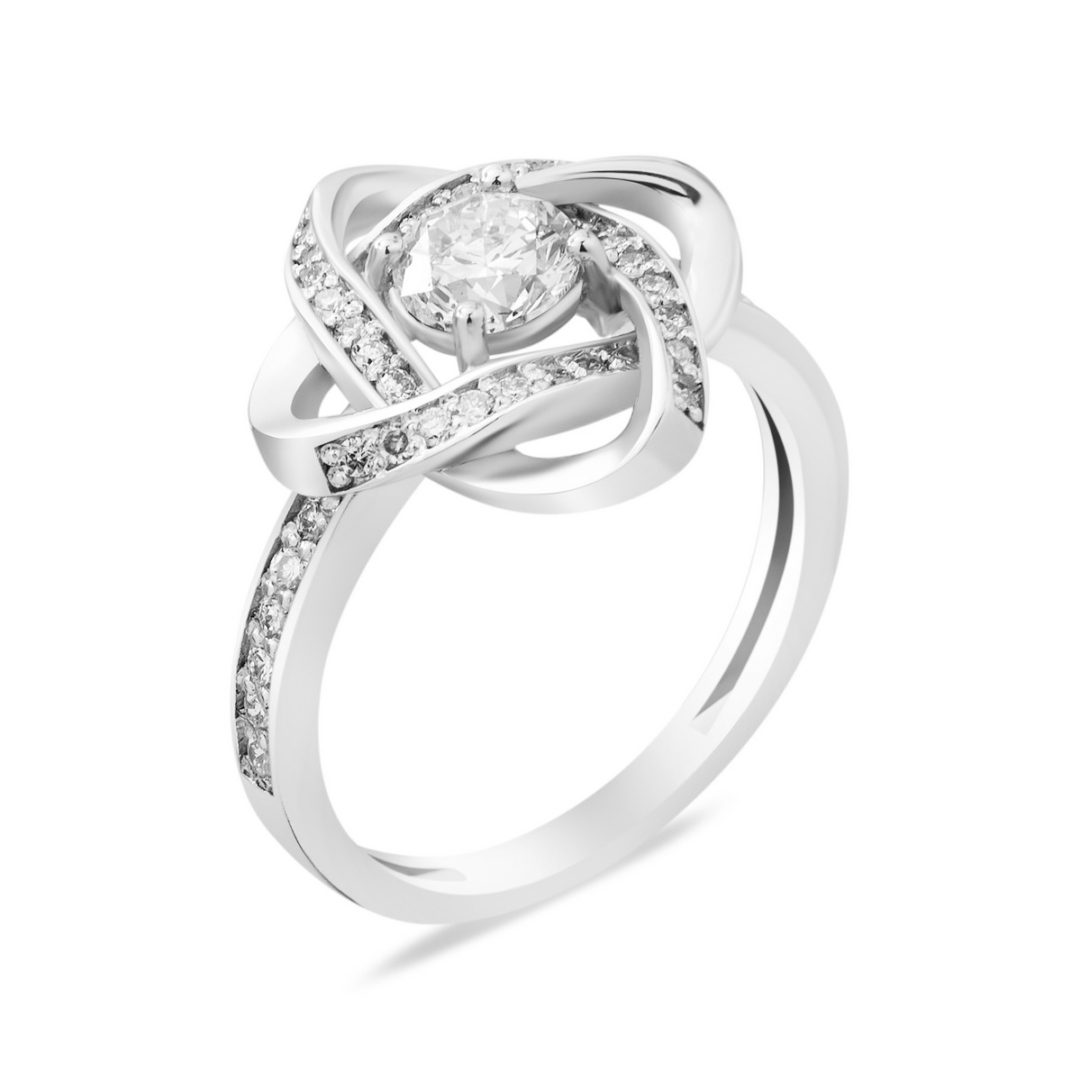 sterling silver ring with cubic zirconia