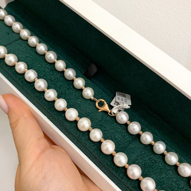 rose gold pearl necklace