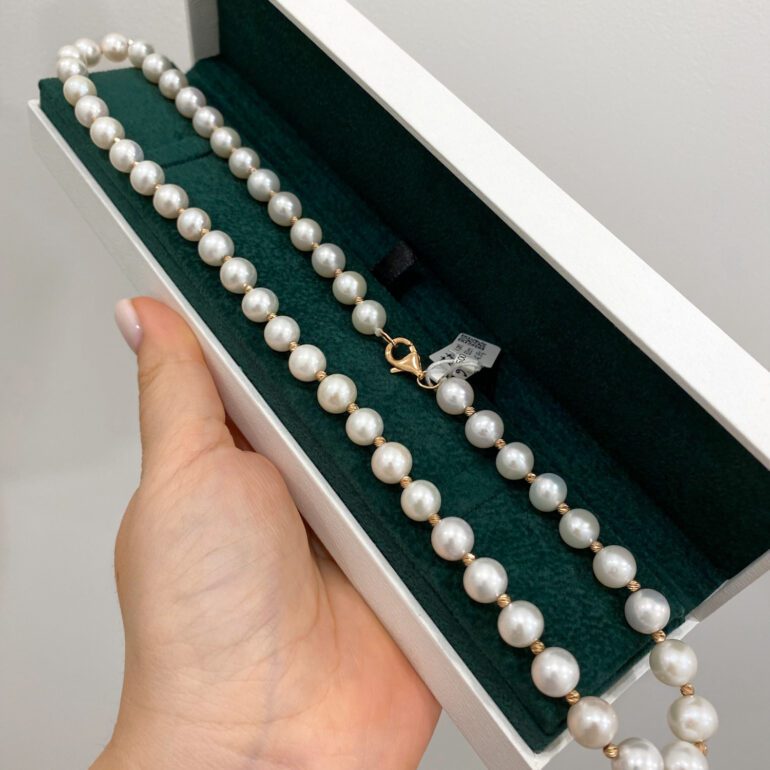 rose gold pearl necklace