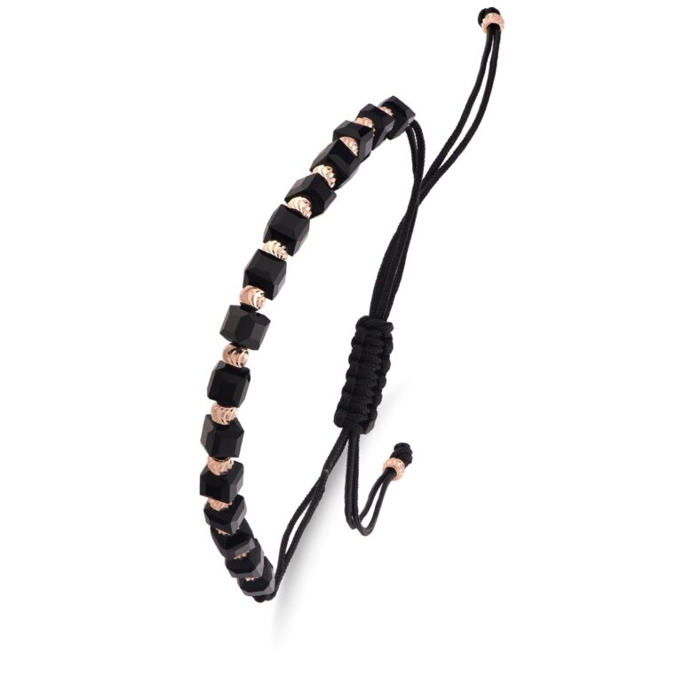 bracelet with rose gold beads