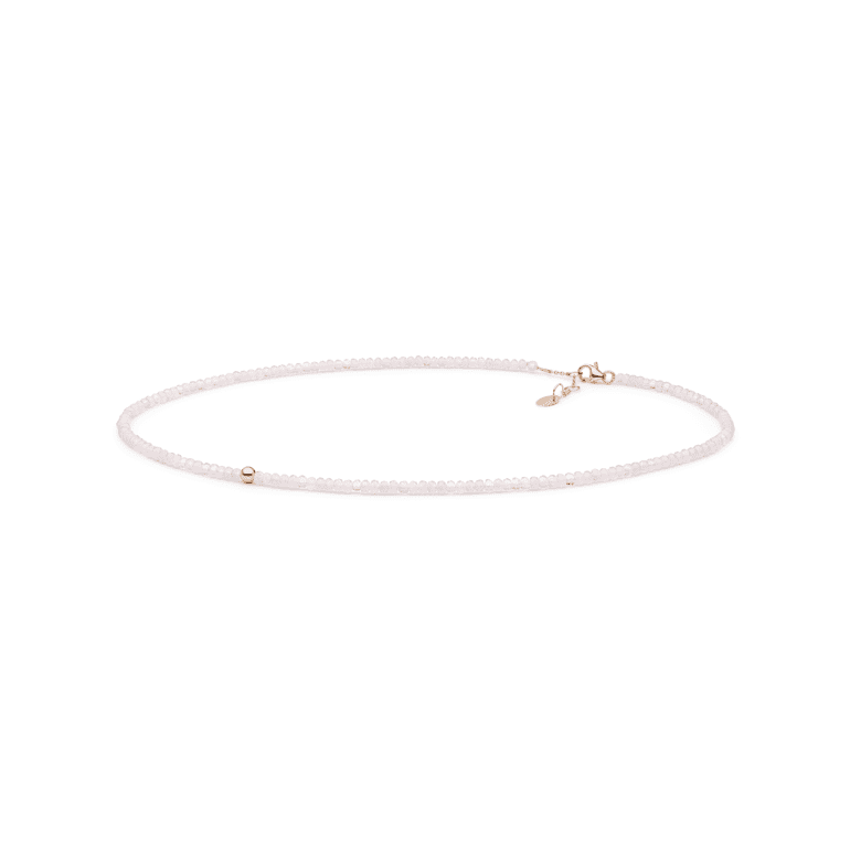 gold plated sterling silver necklace with rose quartz