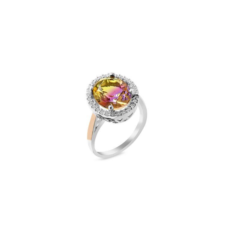 gold plated sterling silver ring with ametrine