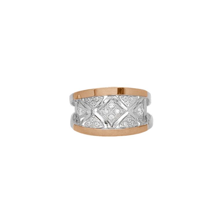 gold plated sterling silver ring with fianits