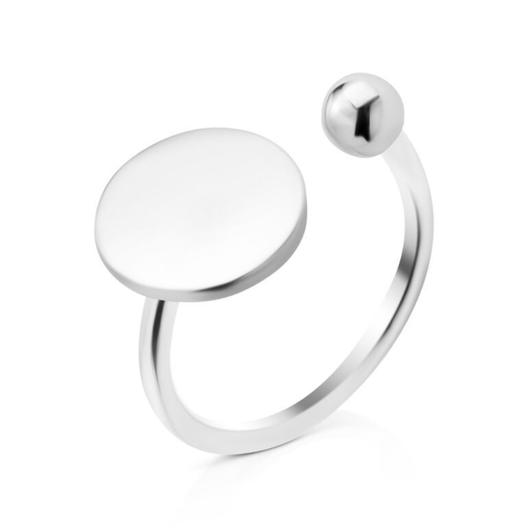 Minimalistinis atviras sidabrinis žiedas