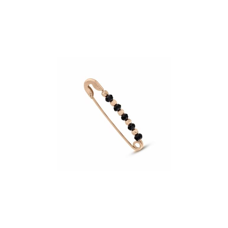 rose gold brooch with onyx
