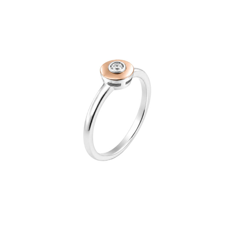Gold Plated Sterling Silver Ring With Fianit