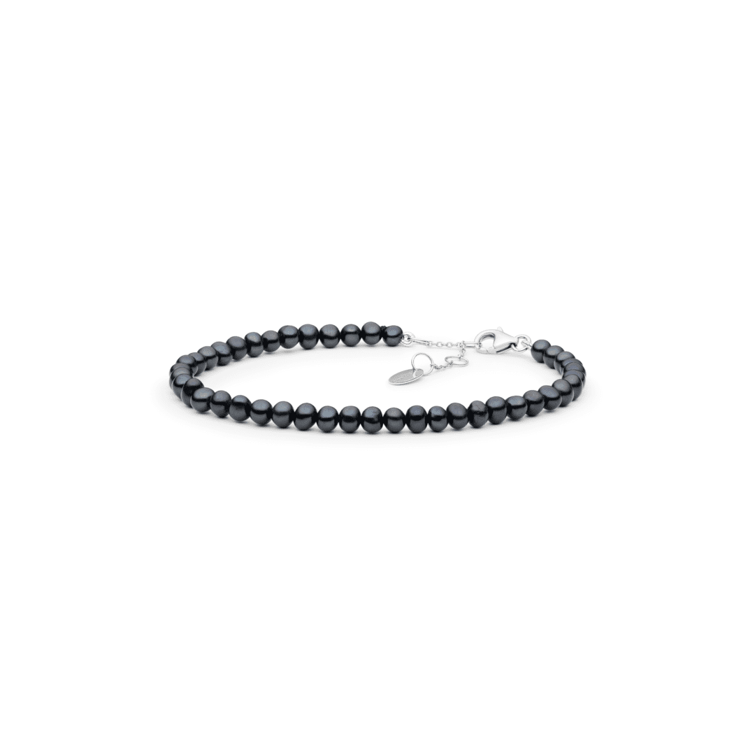 sterling silver bracelet with black pearls