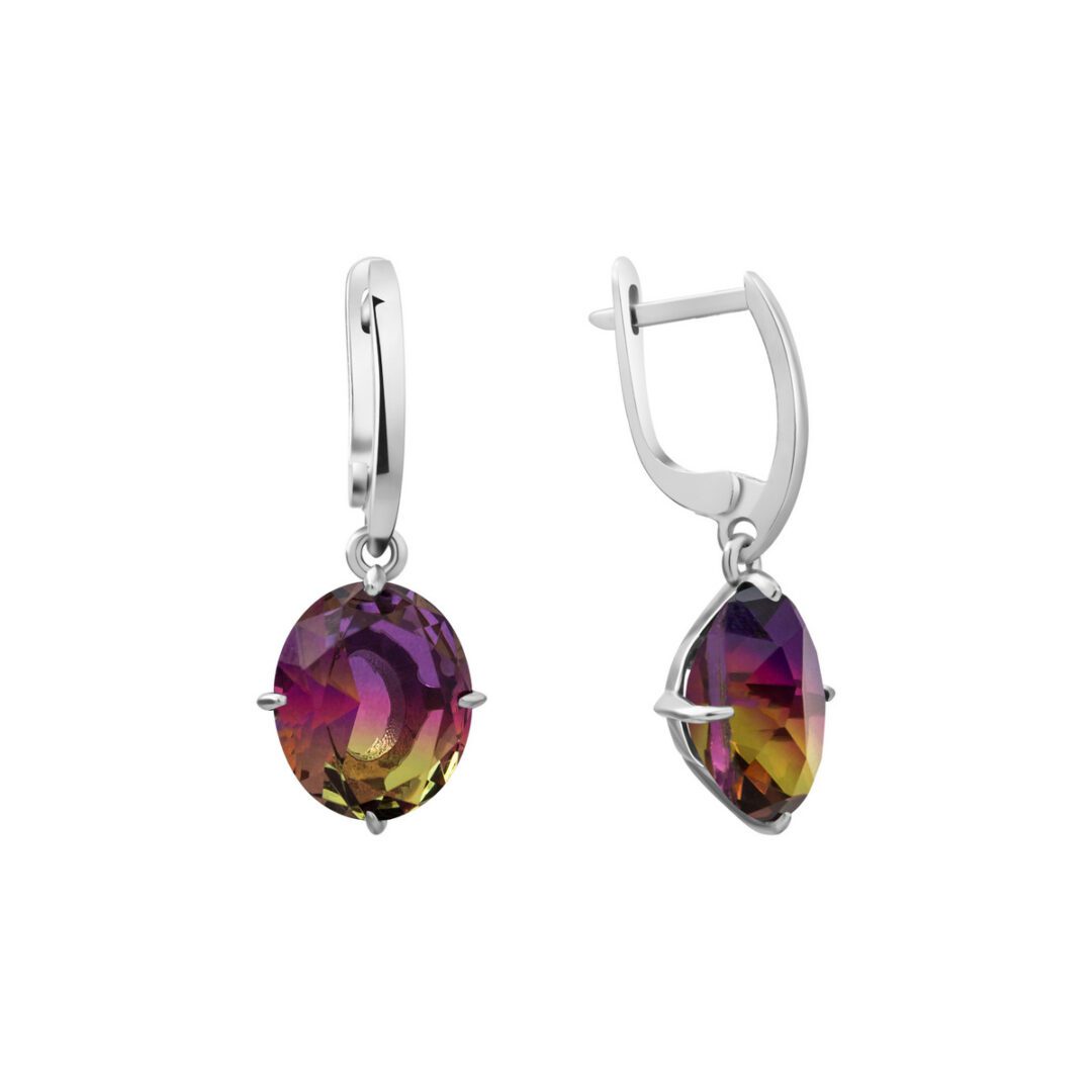 sterling silver earrings with ametrine