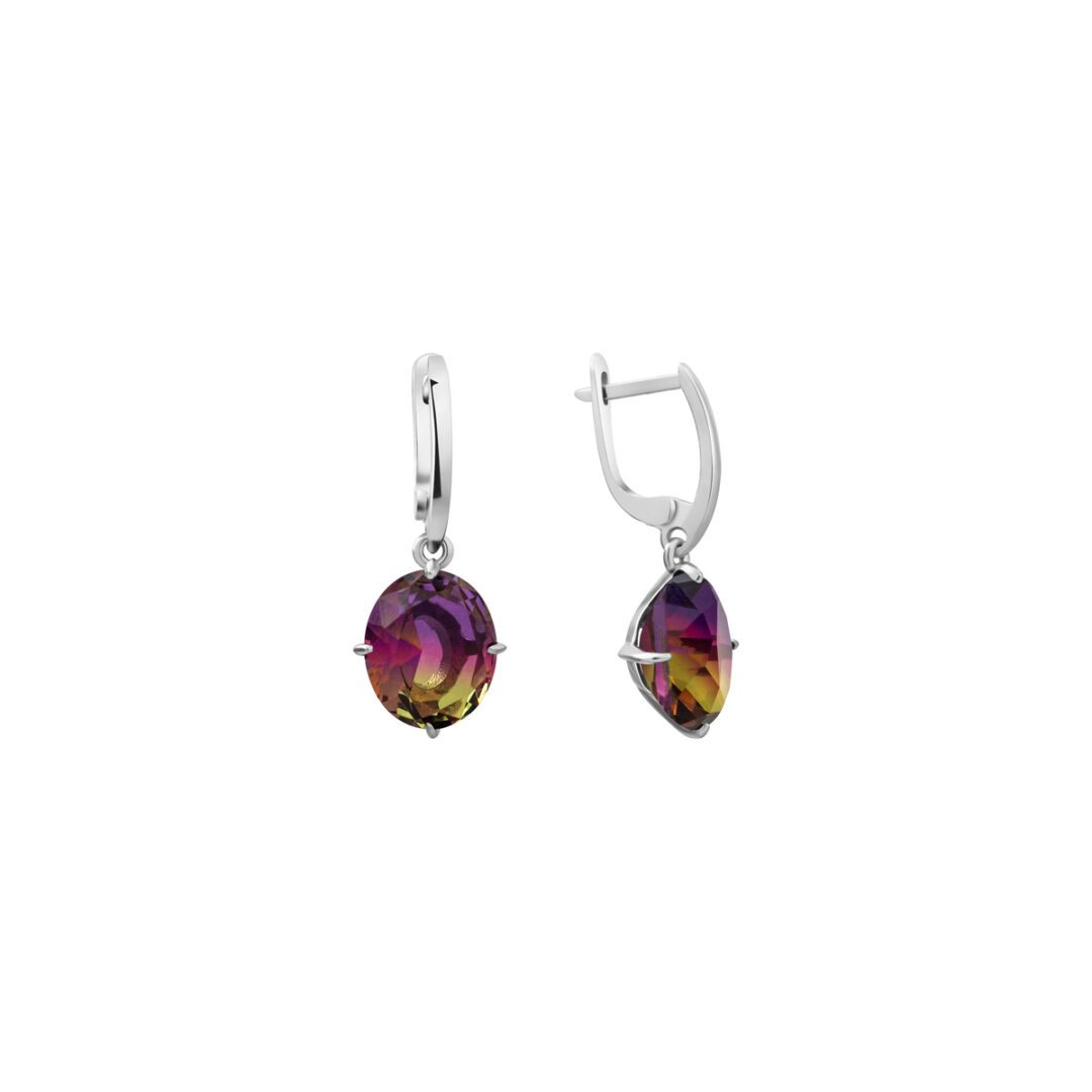 sterling silver earrings with ametrine