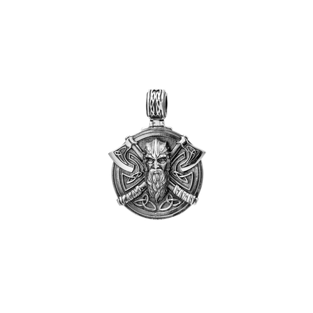 Oxidized sterling silver Viking pendant