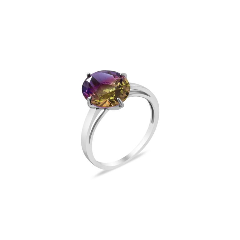 sterling silver ring with ametrine