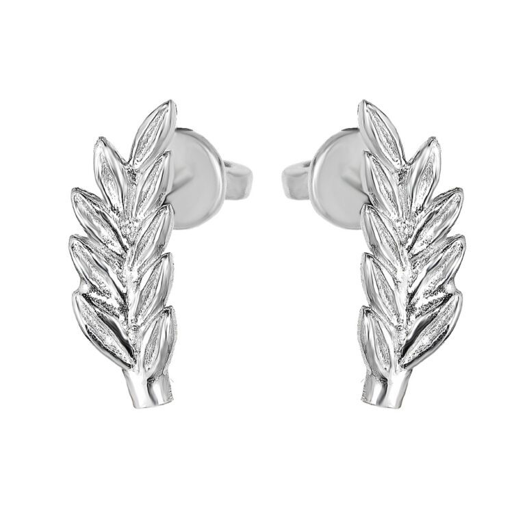 Sterling silver stud earrings - feathers