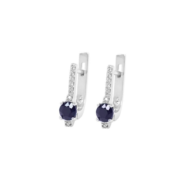 sterling silver earrings with sapphires and fianits