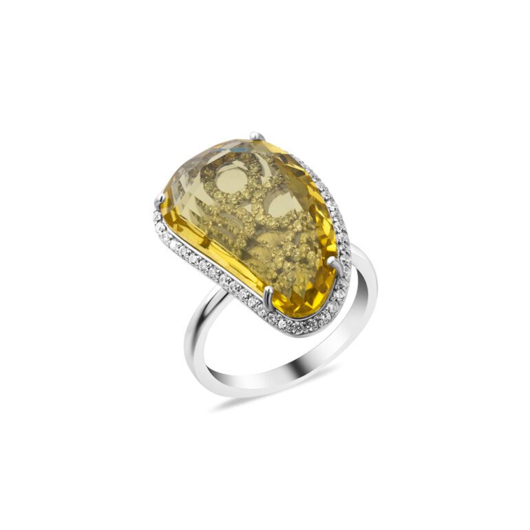 a massive sterling silver ring with fianits