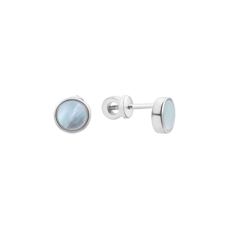 sterling silver stud earrings with mother of pearl