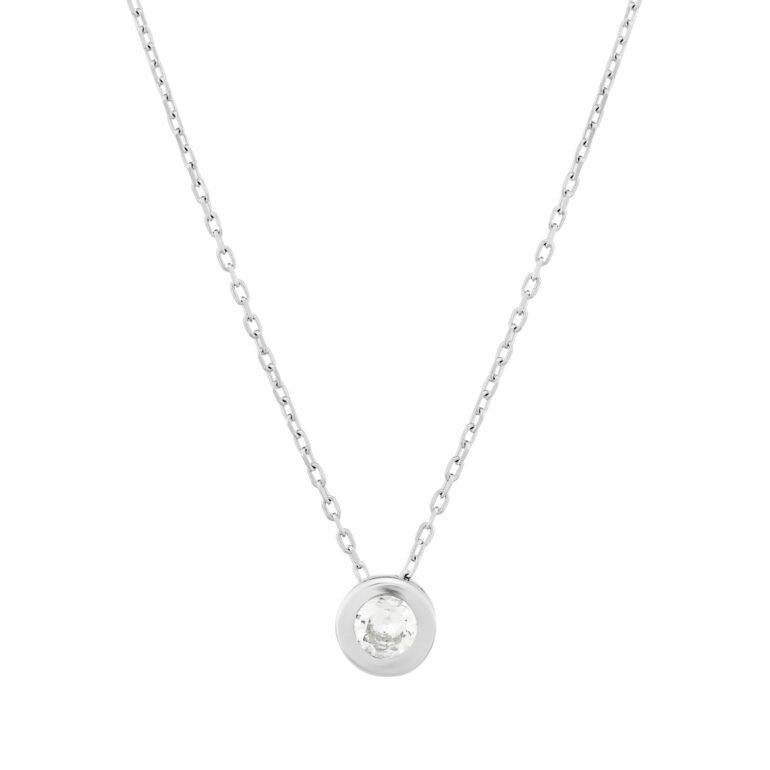 A minimalistic 14ct white gold necklace with cubic zirconia