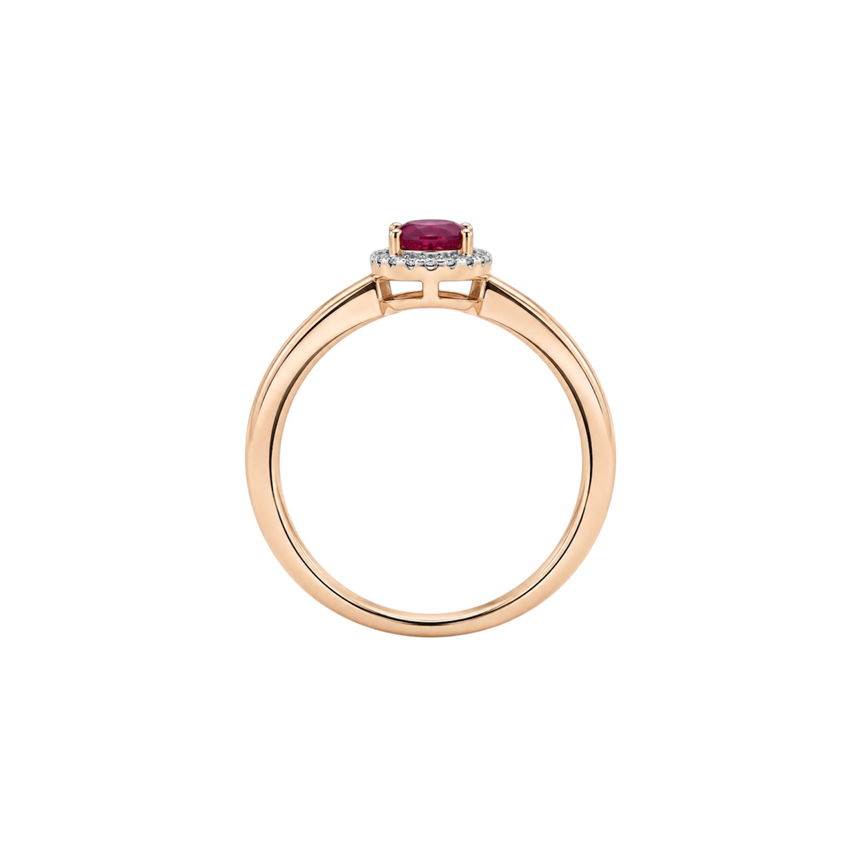 Rose Gold Ring With Ruby And Diamonds