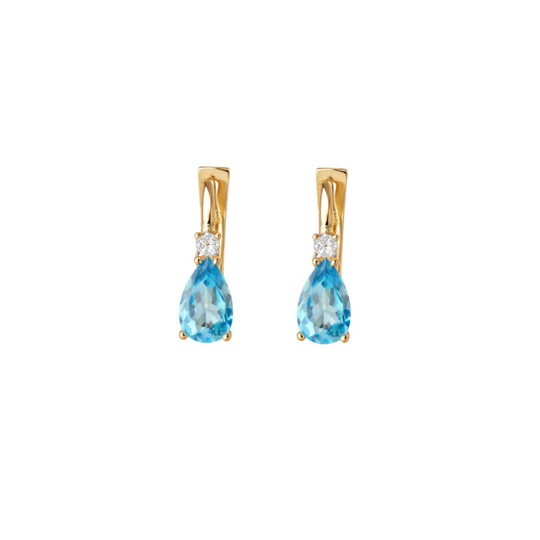 Yellow Gold Earrings With Topaz