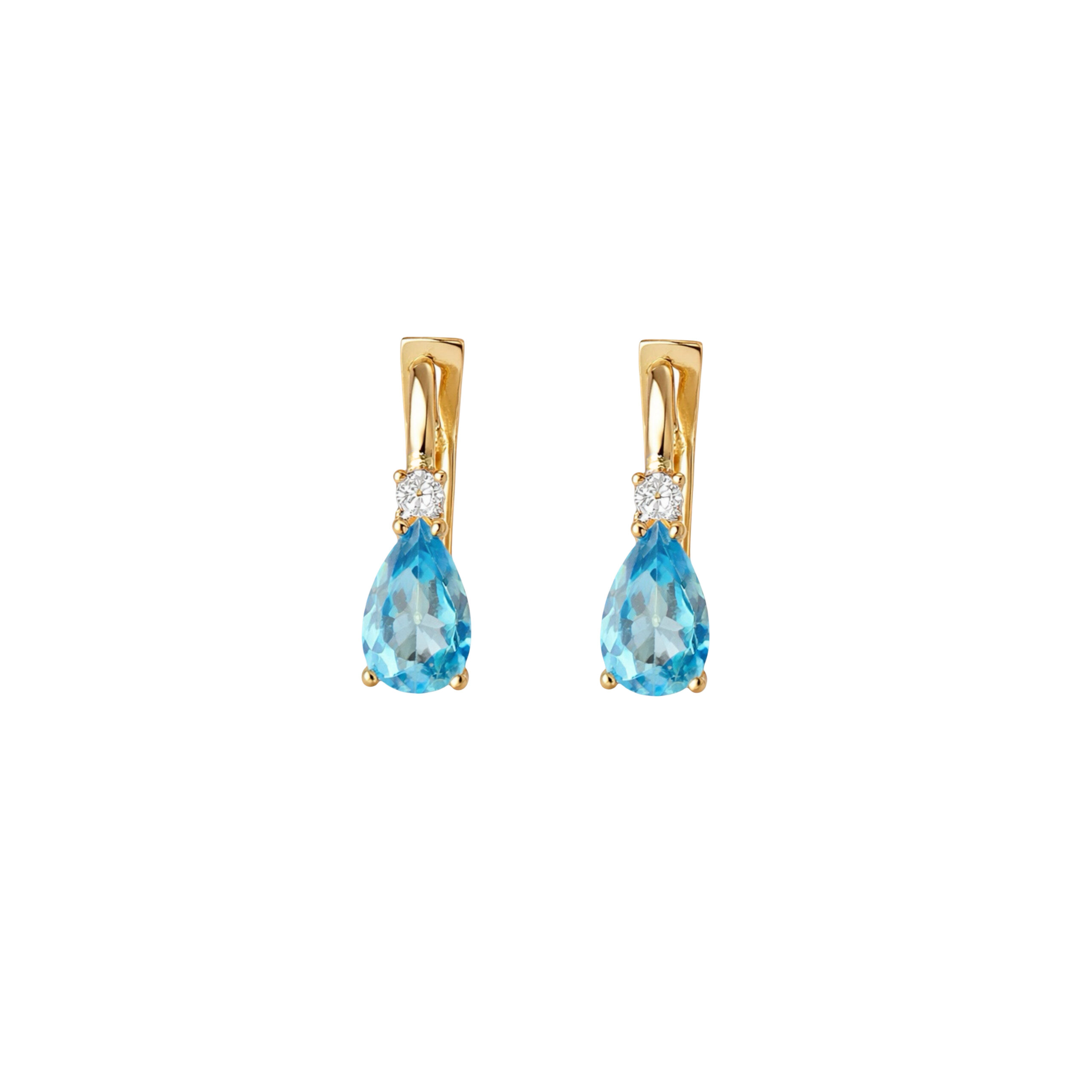 Yellow Gold Earrings With Topaz