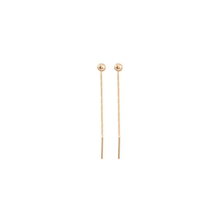 Minimalistiniai smulkūs auksiniai auskarai su grandinėle 