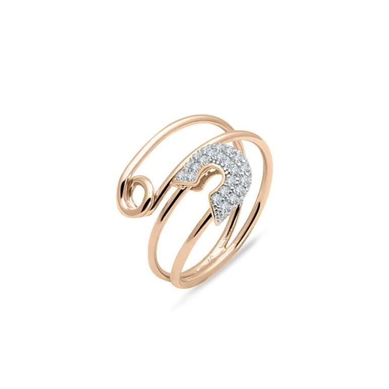 14ct rose gold ring with cubic zirconia