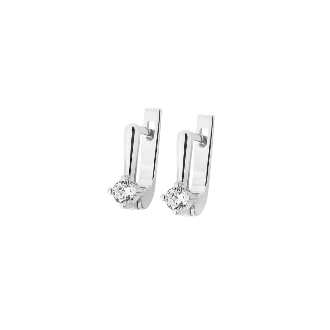 sterling silver earrings with cubic zirconia