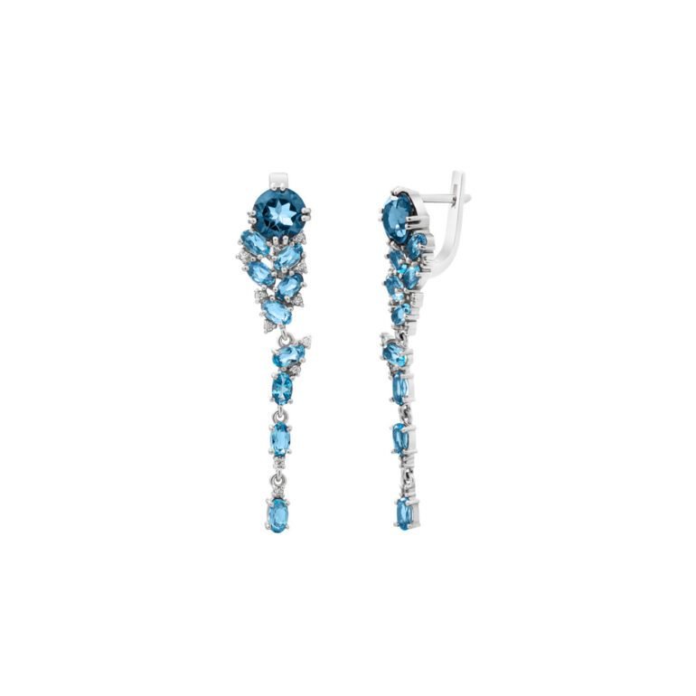 sterling silver earrings with london blue topaz