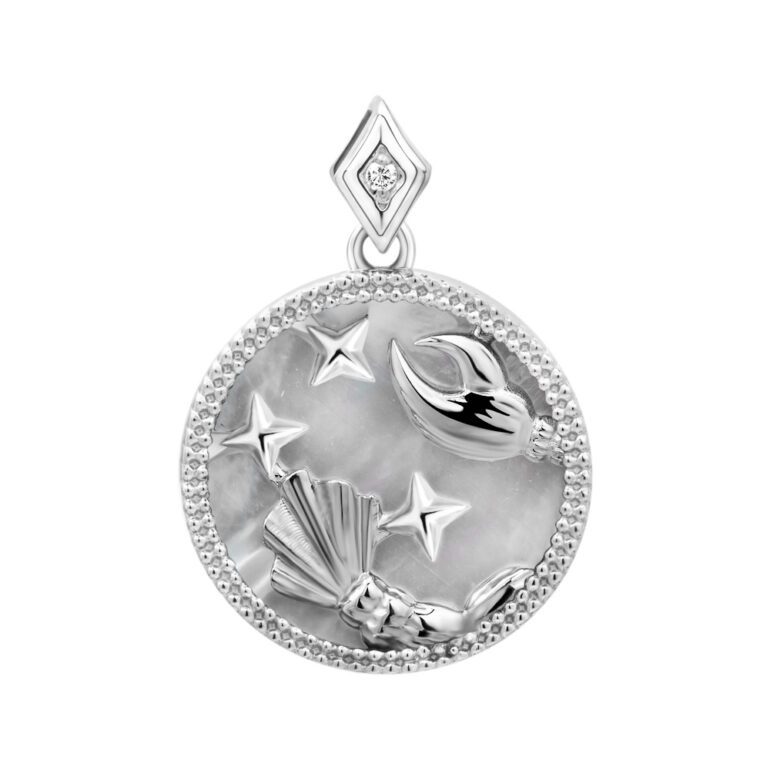 Sterling Silver Pendant With Mother Of Pearl - Cancer