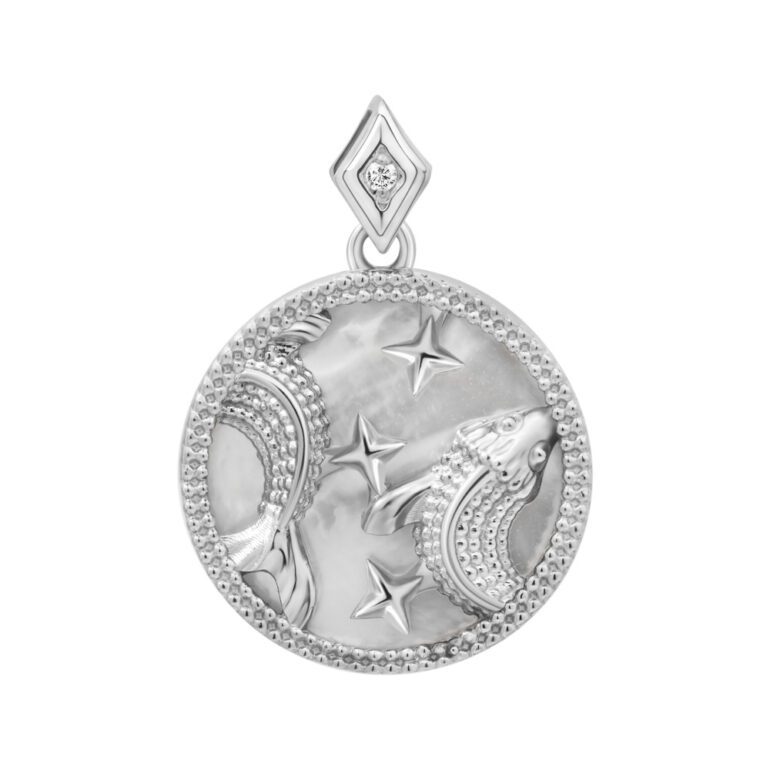 Sterling Silver Pendant With Mother Of Pearl - Pisces