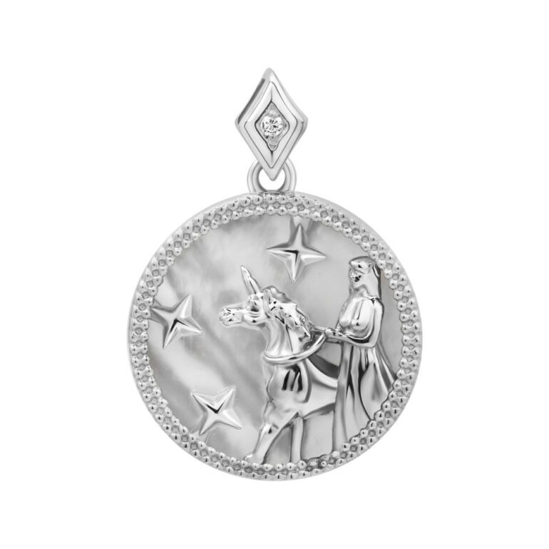 Sterling Silver Pendant With Mother Of Pearl - Virgo