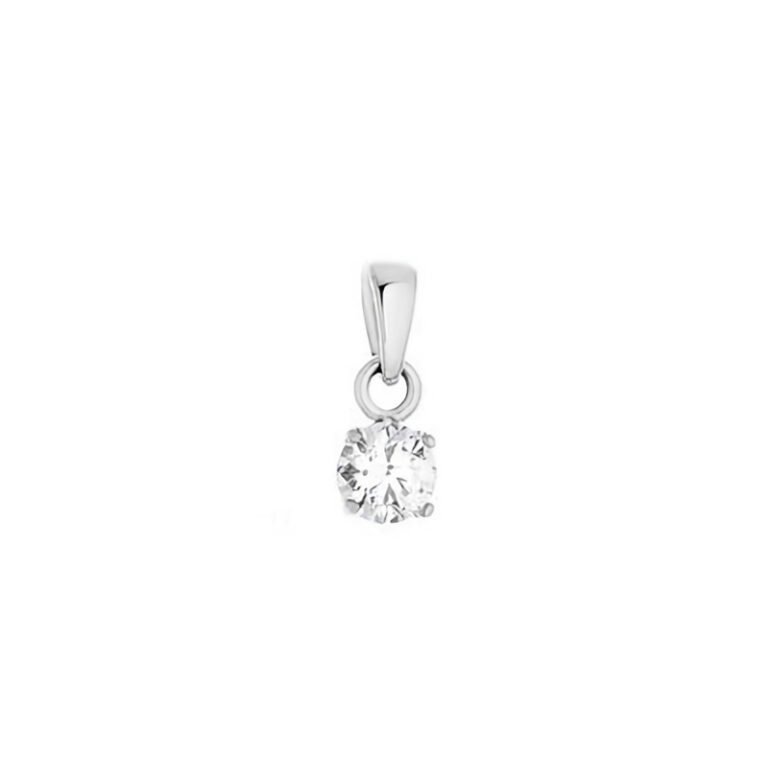 white gold pendant with cubic zirconia
