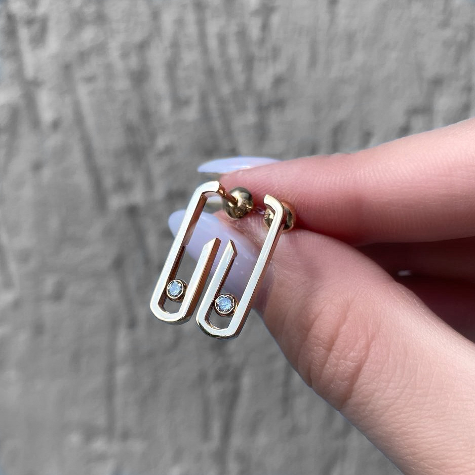 14ct Rose Gold Earrings With Diamonds