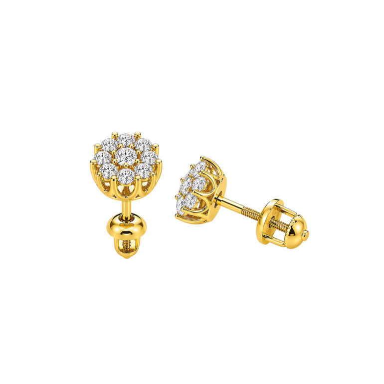 14ct Yellow Gold Earrings With Diamonds