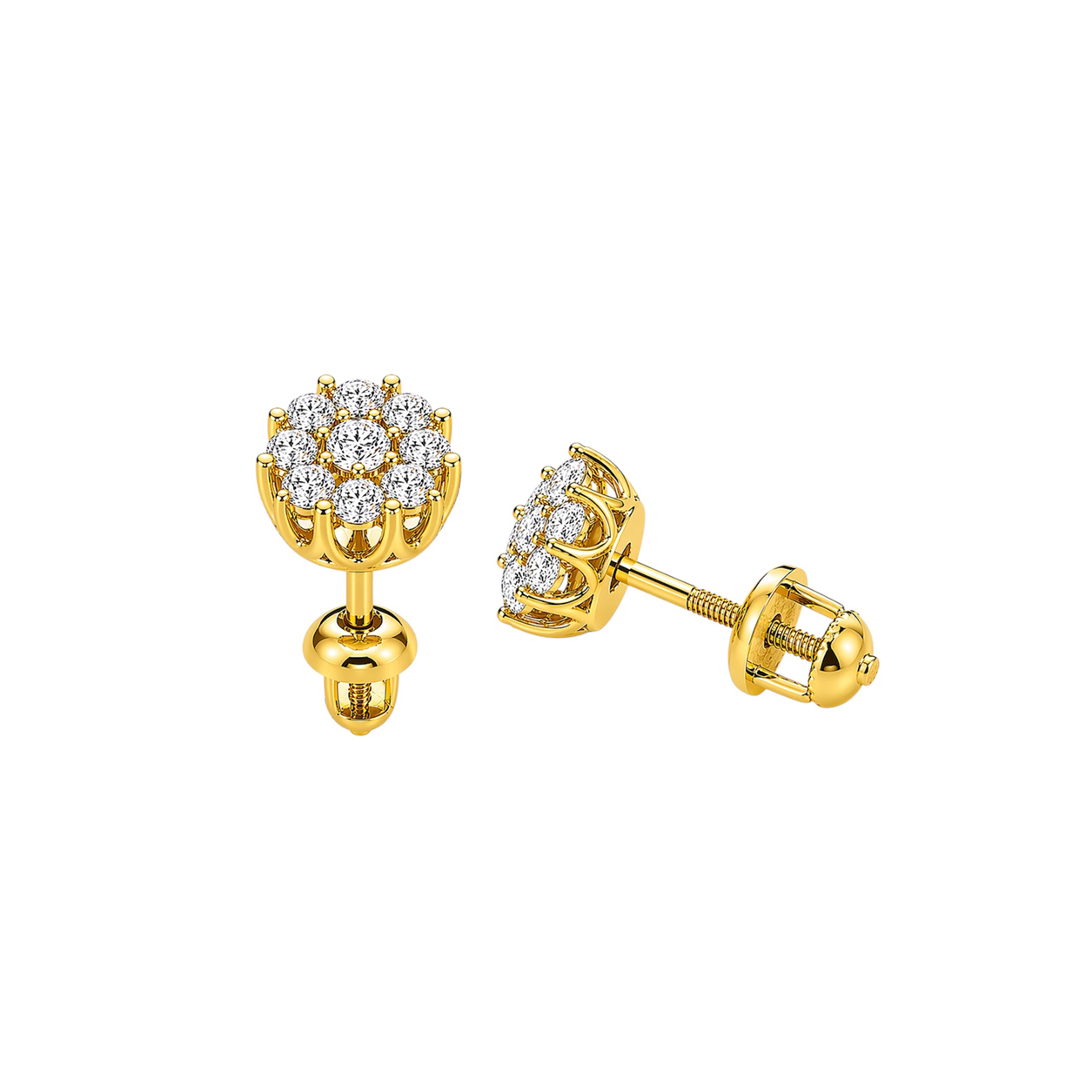 14ct Yellow Gold Earrings With Diamonds