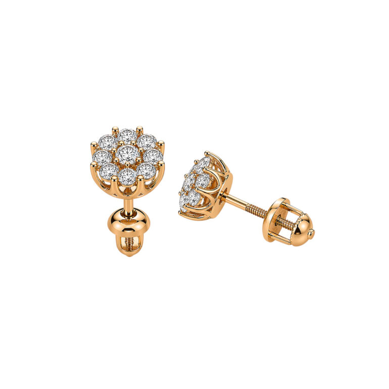 14ct Rose Gold Earrings With Diamonds