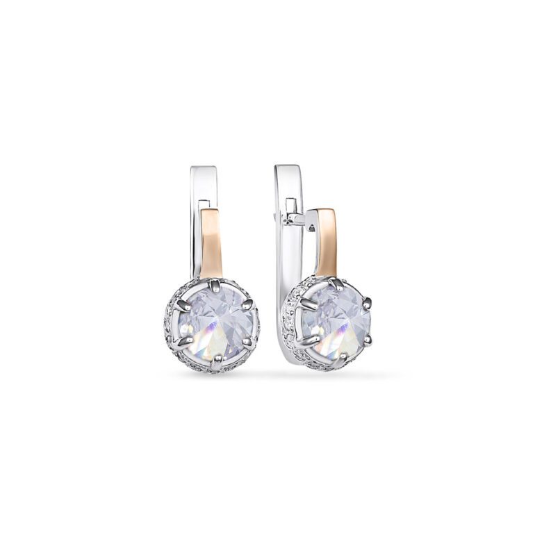 gold plated sterling silver earrings with cubic zirconia