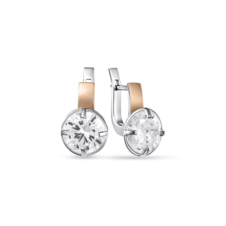 gold plated sterling silver earrings with cubic zirconia