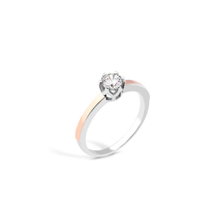 gold plated sterling silver ring with cubic zirconia