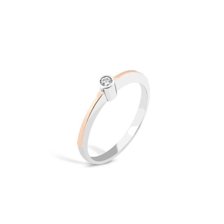 gold plated sterling silver ring with cubic zirconia